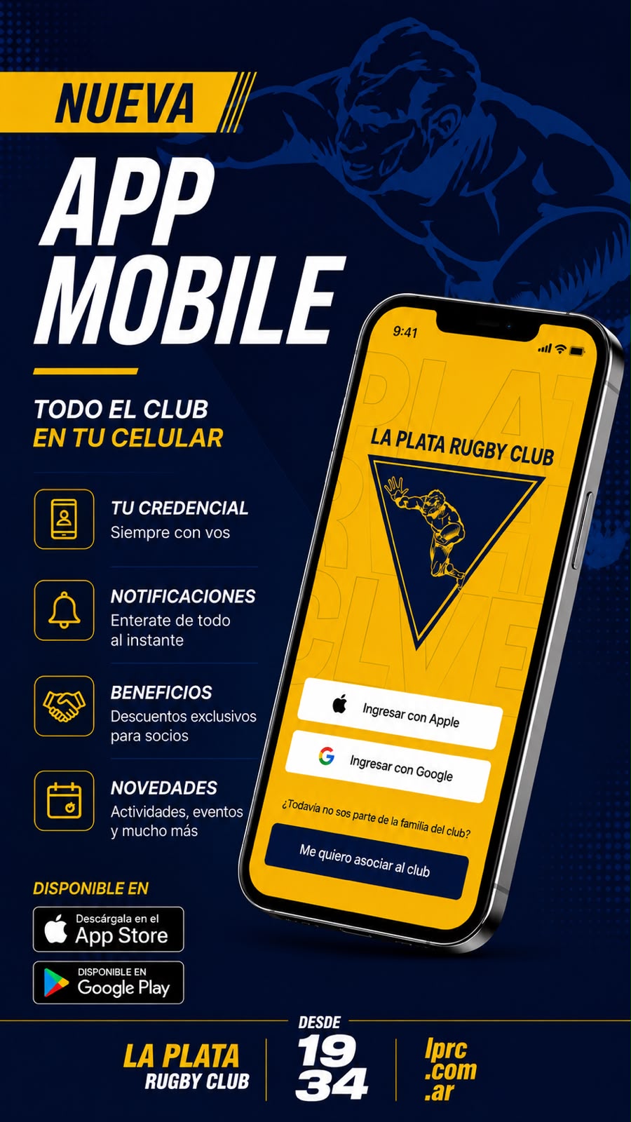 ¡Ya está disponible la App Oficial de La Plata Rugby Club!