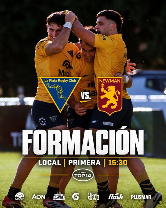 Compartimos la formación de primera para enfrentar a @clubnewmanrugby  este sábado 05/09 por la fecha 21 del urba top 14 💛🏉